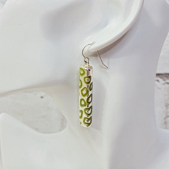 Simon Sebbag Cheetah Stick Earrings Lime Green - Picture 6 of 8